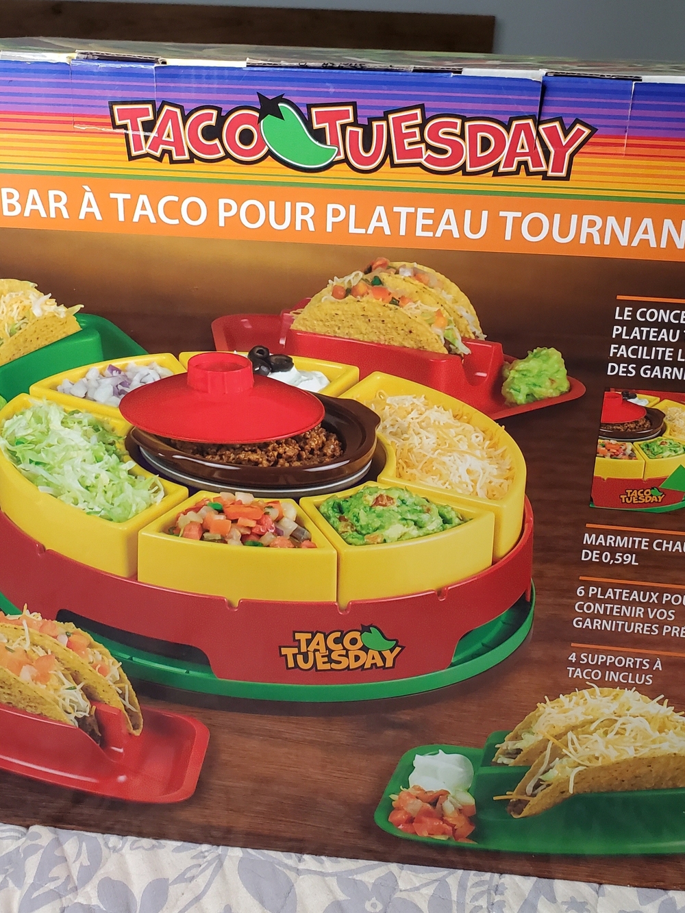 Taco Tuesday Taco Lazy Susan With Warming Hot Pot